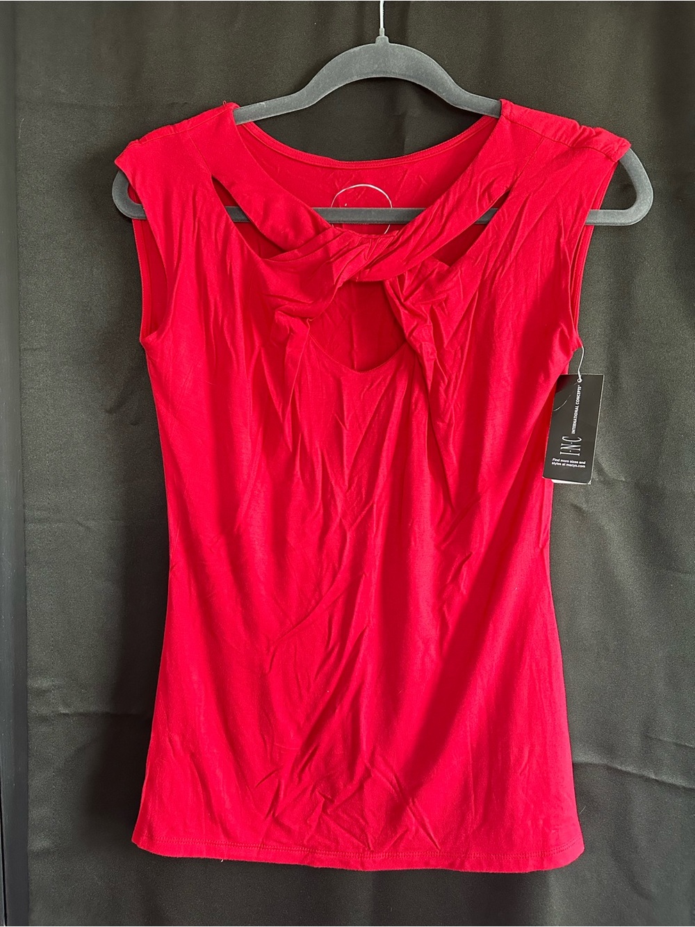 INC International Concepts Red Twist-Back Sleeveless Tank Top